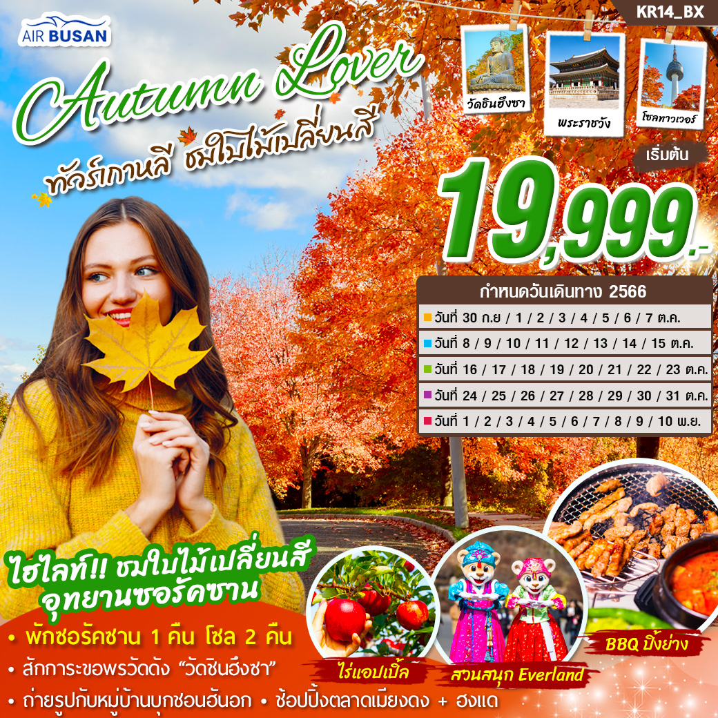 ทัวร์เกาหลี Autumn lover 5วัน 3คืน